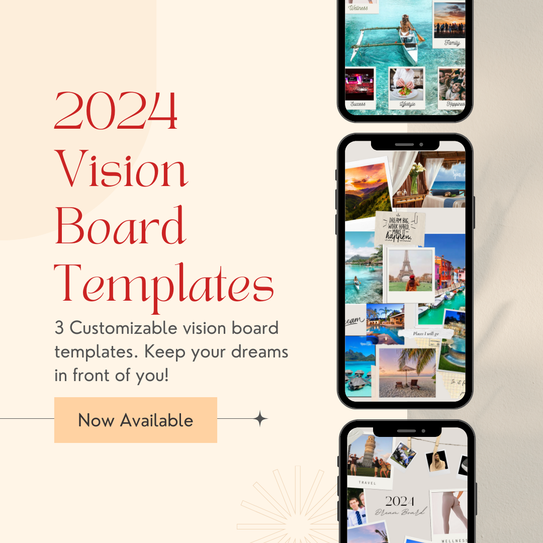 2024 Vision Board Wallpaper- Fully Customizable