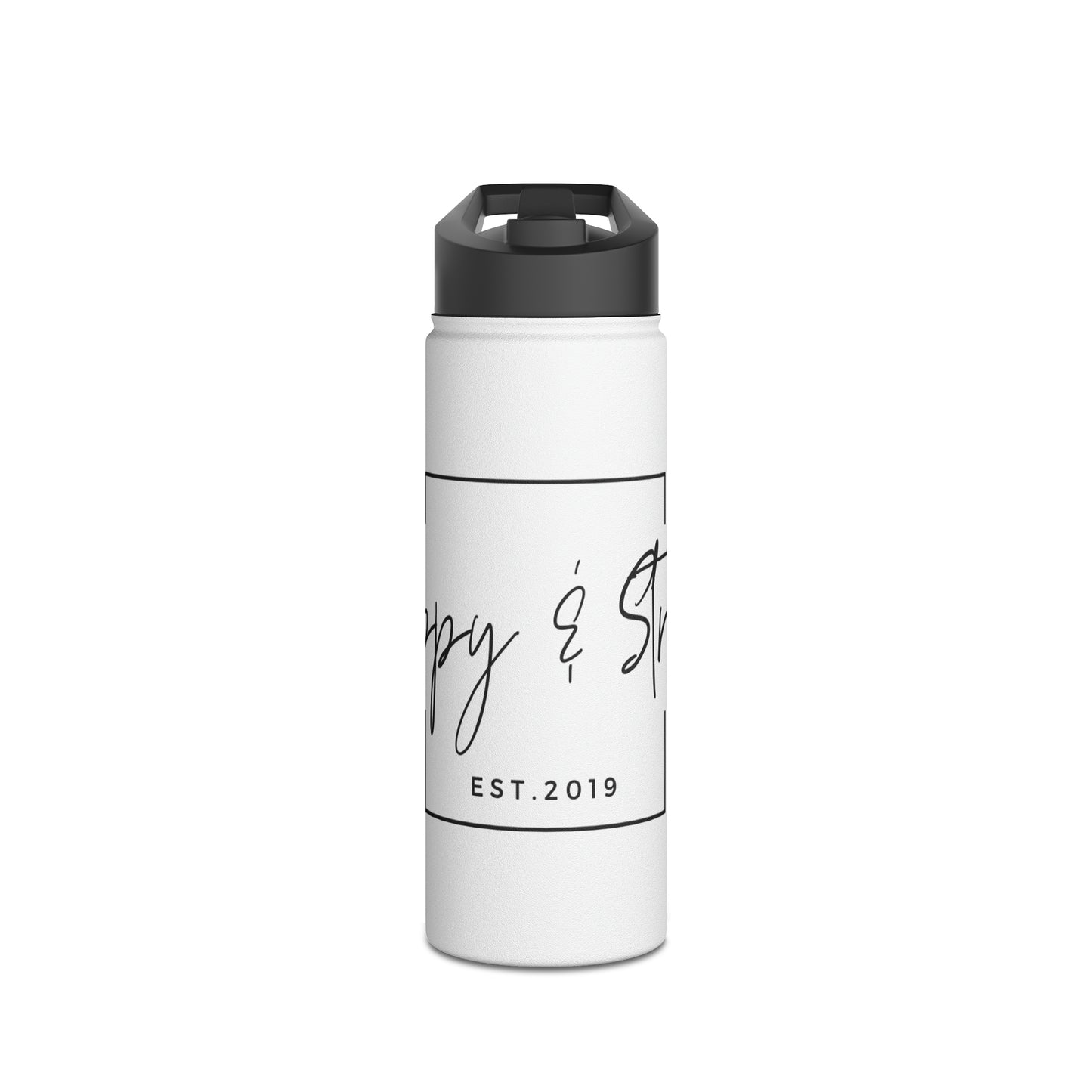 Happy & Strong Stainless Steel Water Bottle, Standard Lid