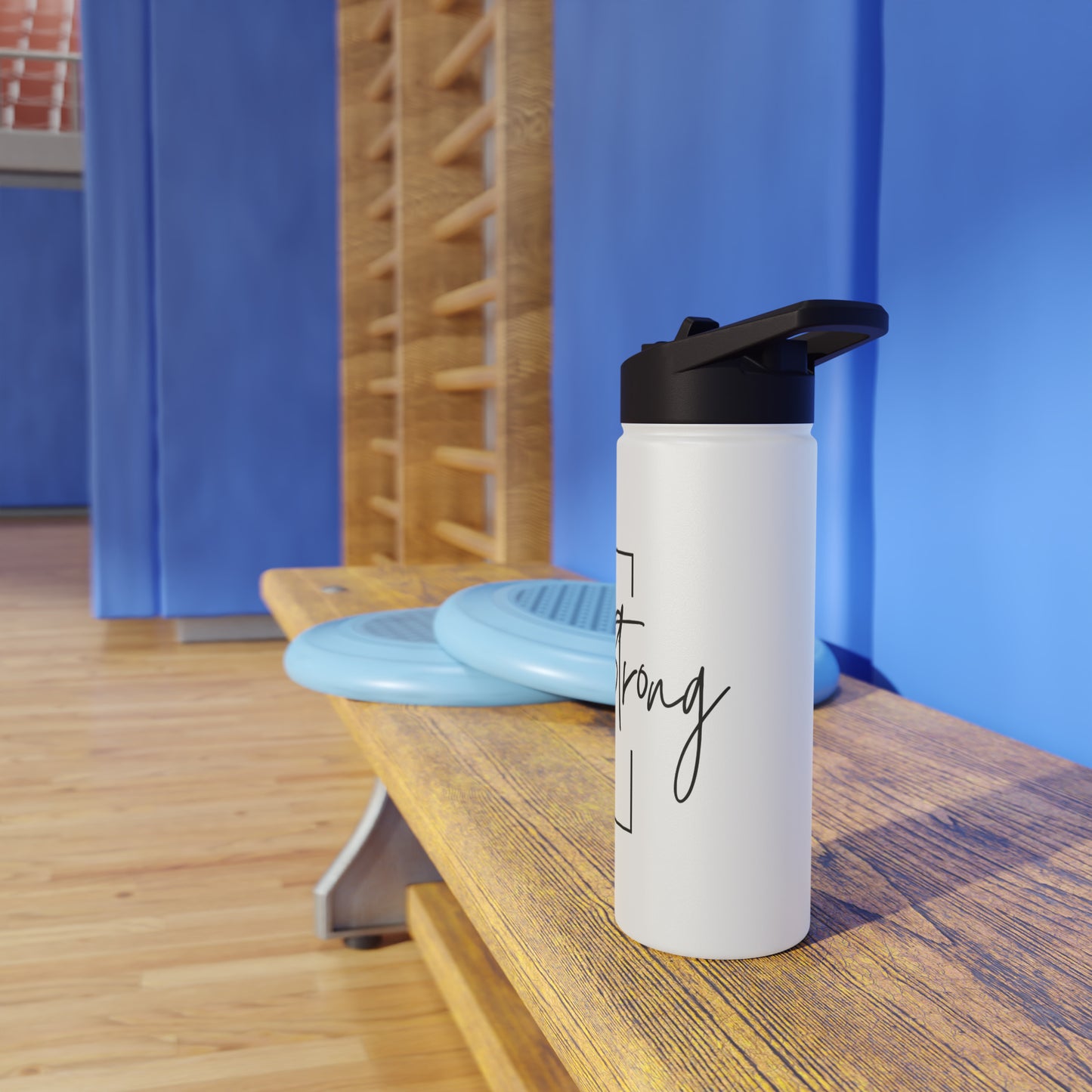 Happy & Strong Stainless Steel Water Bottle, Standard Lid