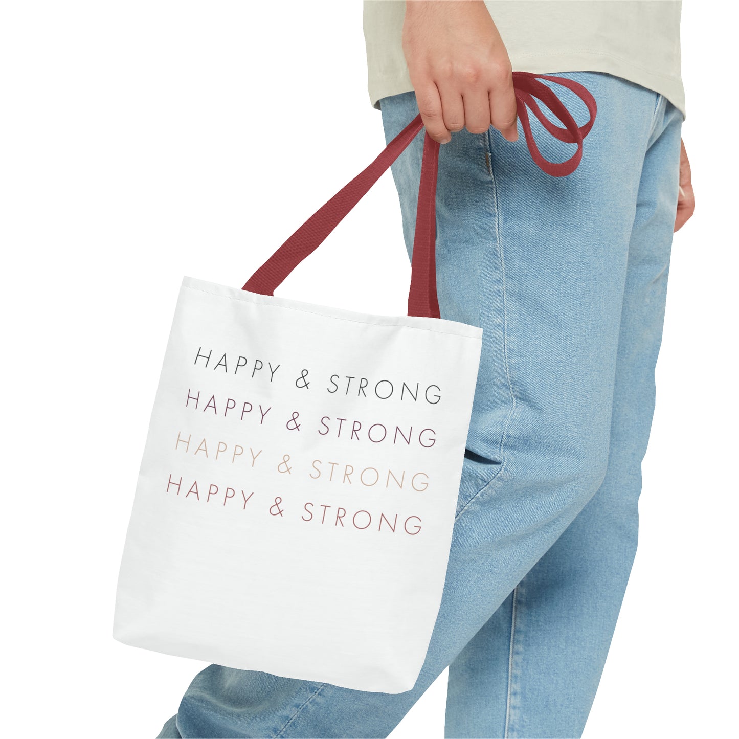 Happy & Strong Tote Bag (AOP)