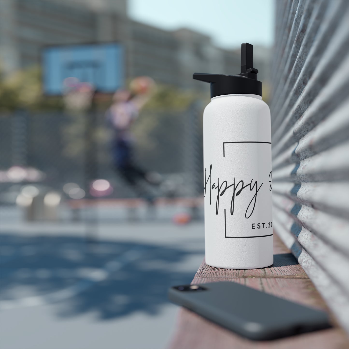 Happy & Strong Stainless Steel Water Bottle, Standard Lid