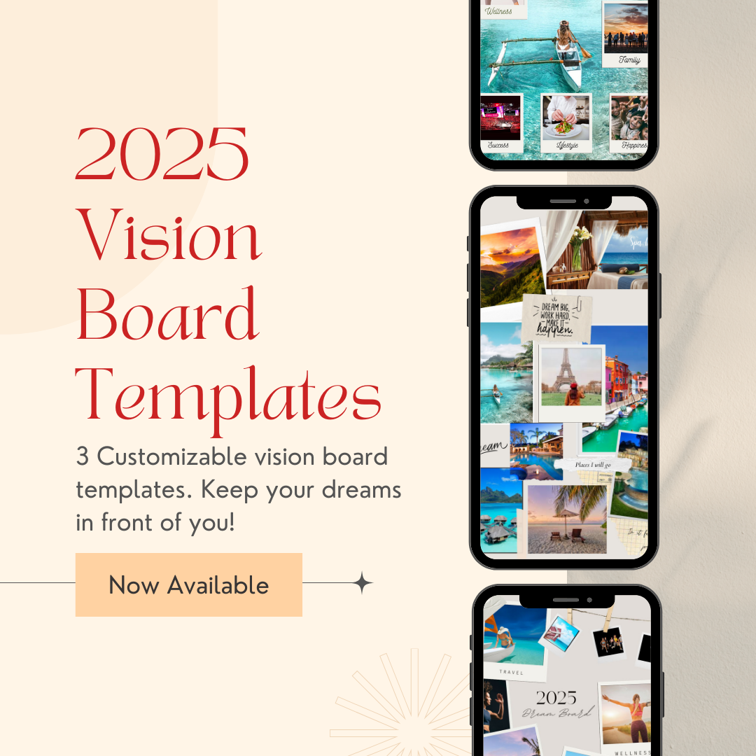 2025 Vision Board Wallpaper- Fully Customizable