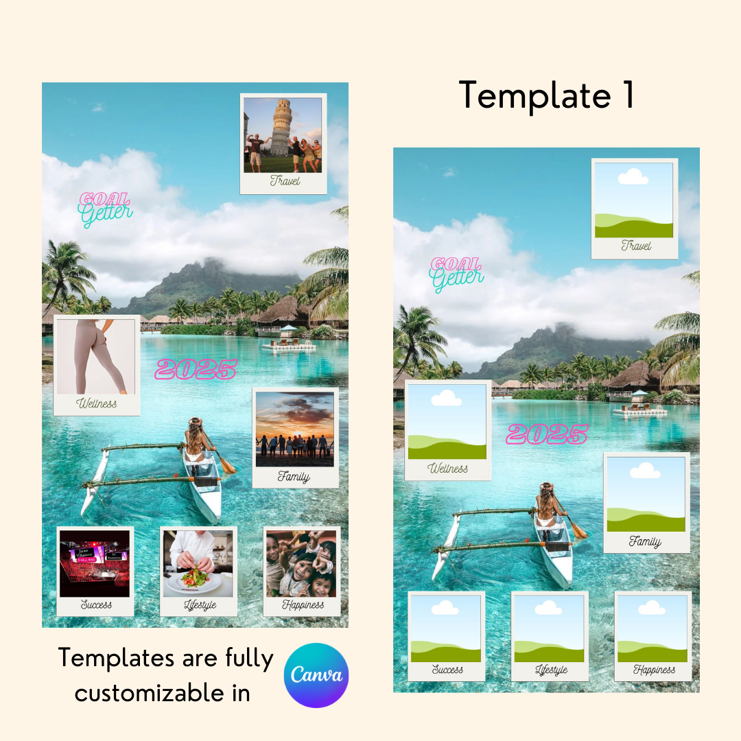 2025 Vision Board Wallpaper- Fully Customizable