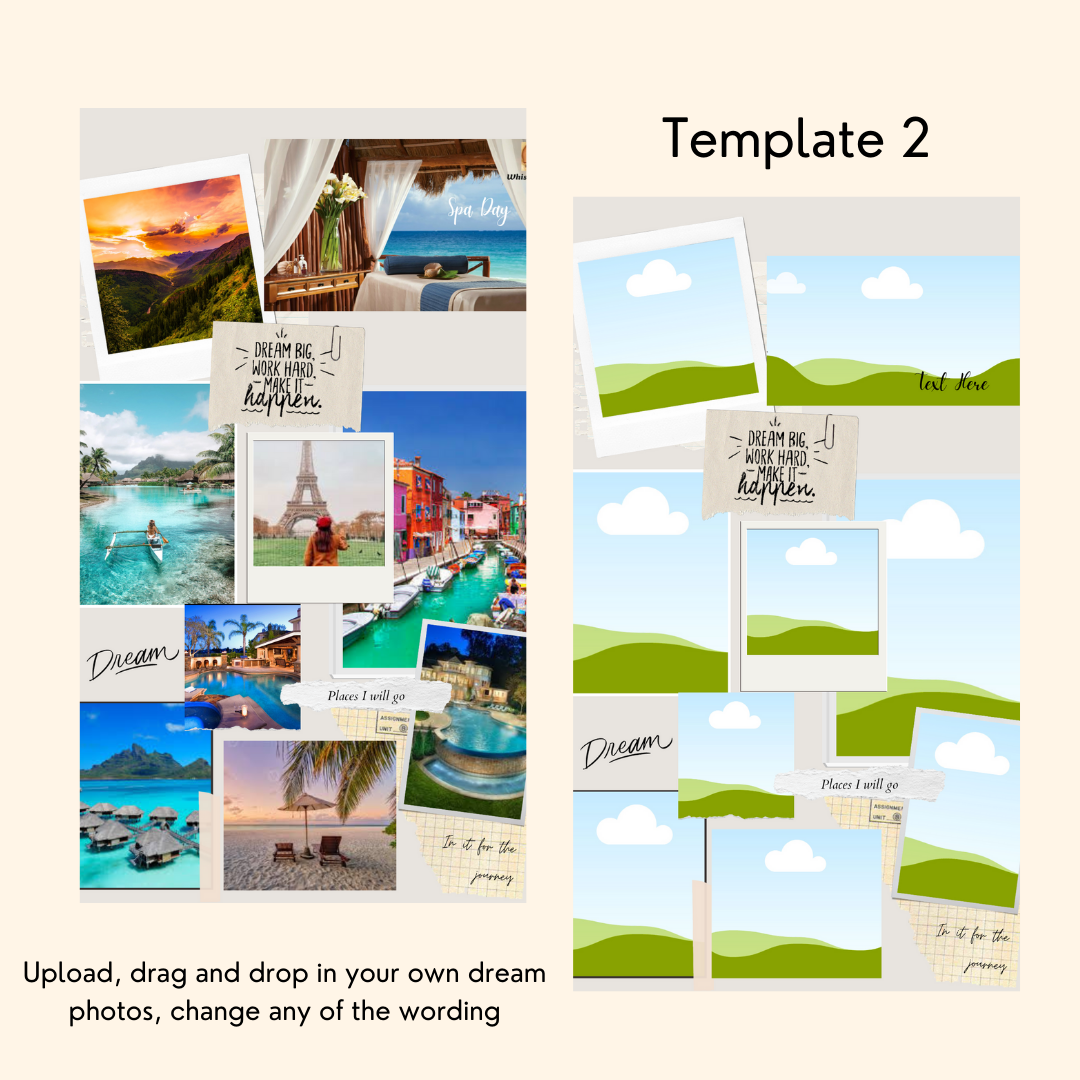 2025 Vision Board Wallpaper- Fully Customizable
