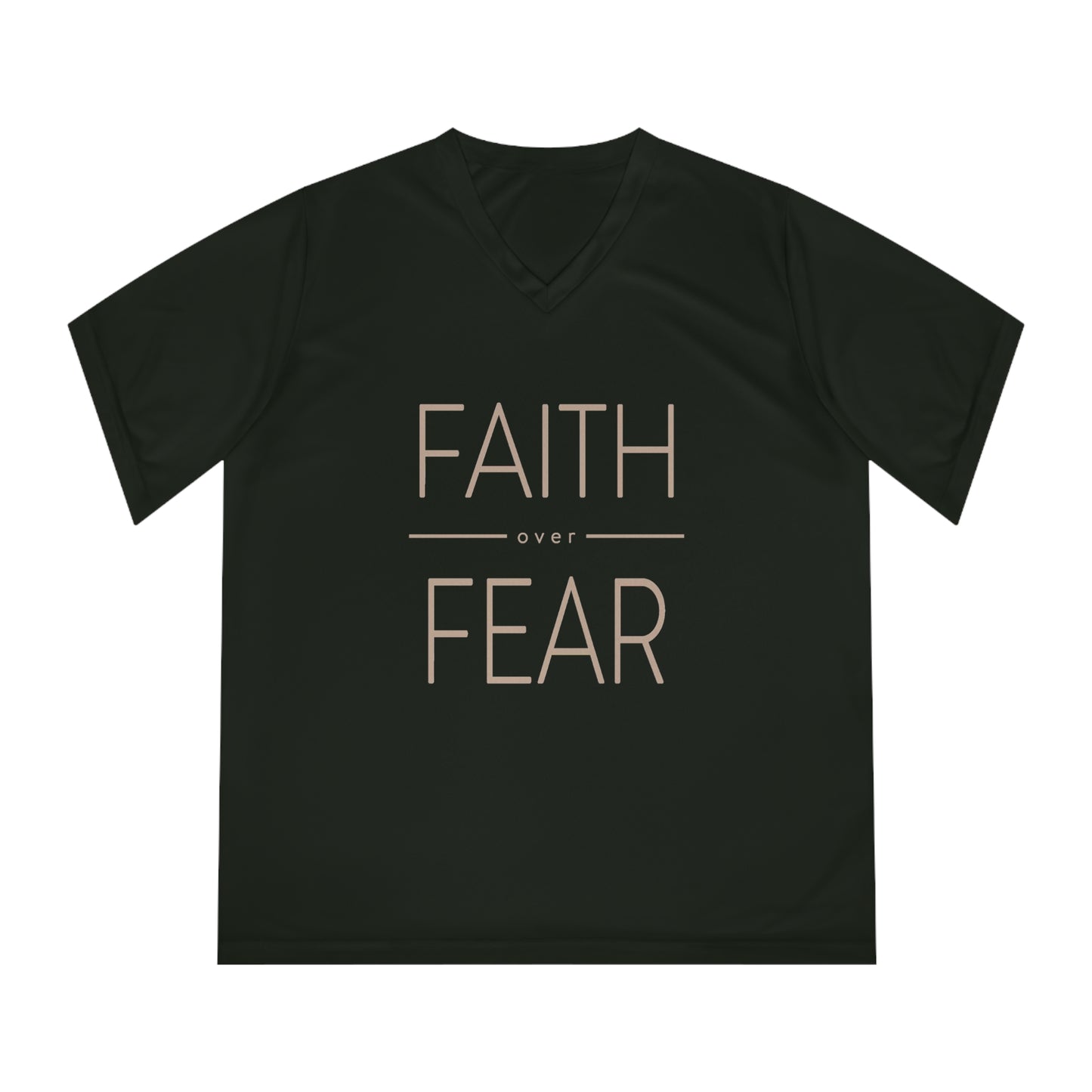 Faith Over Fear Women's Athletic V-Neck T-Shirt