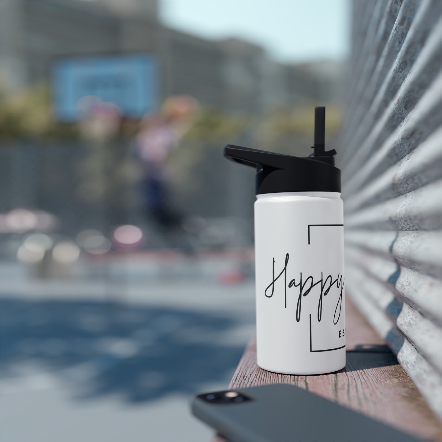 Happy & Strong Stainless Steel Water Bottle, Standard Lid