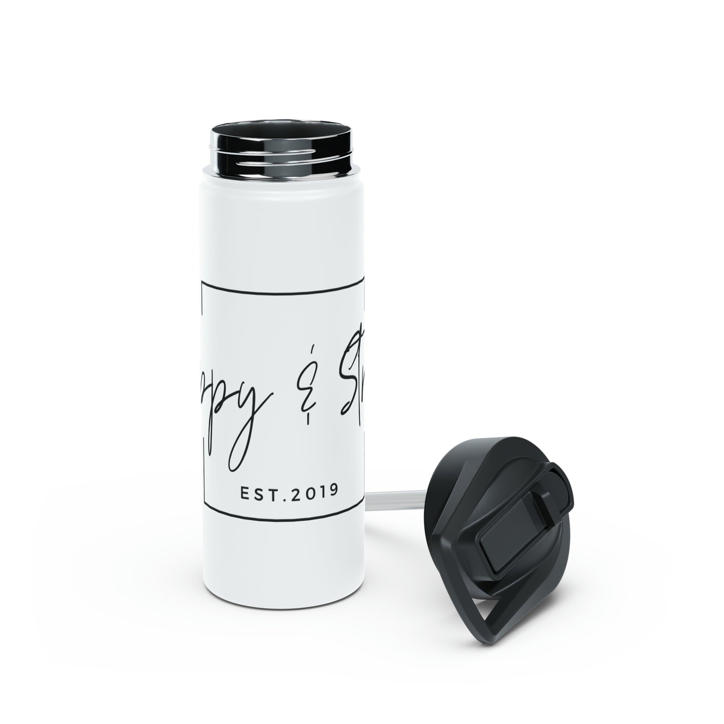 Happy & Strong Stainless Steel Water Bottle, Standard Lid