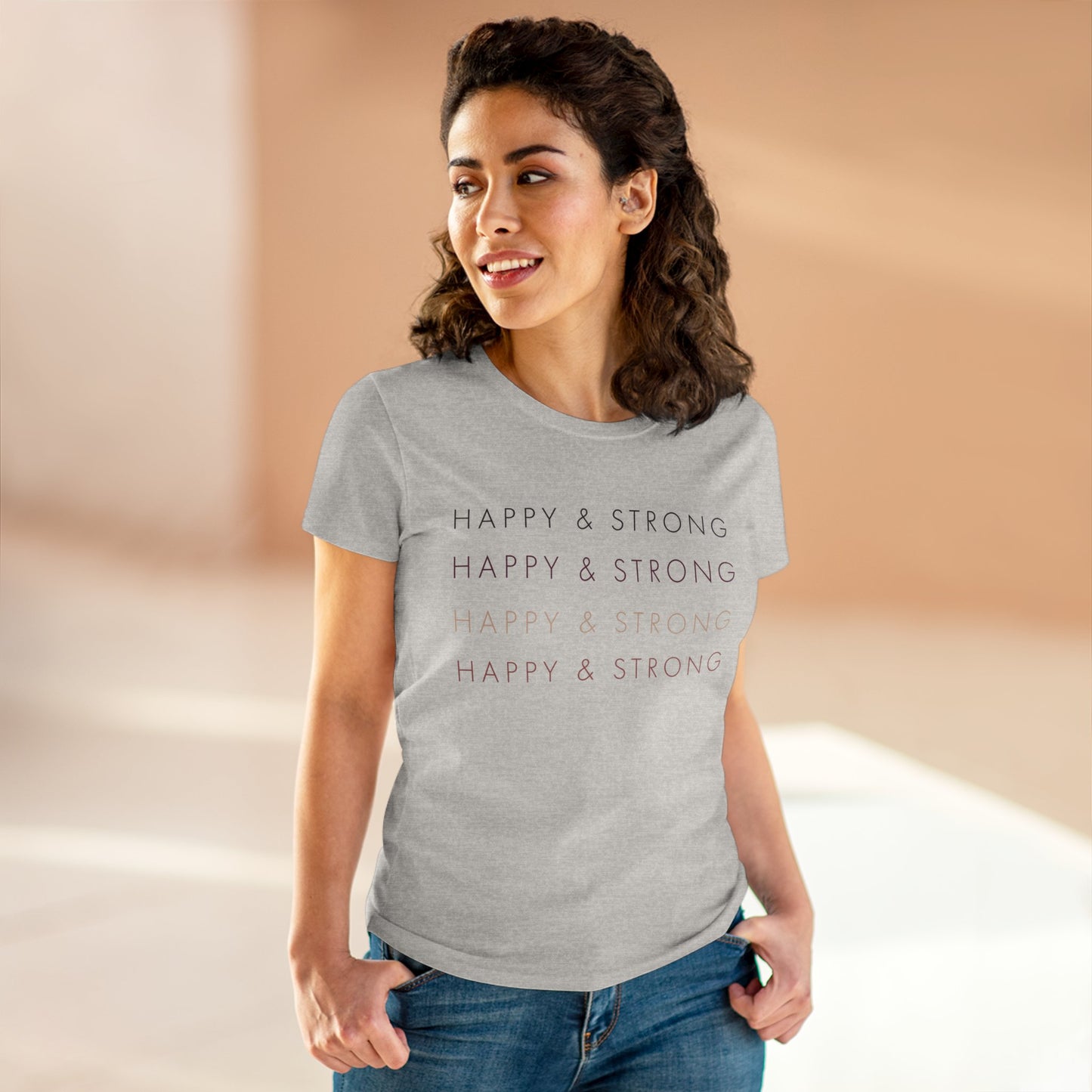 Happy & Strong on Repeat Women's Midweight Cotton Tee
