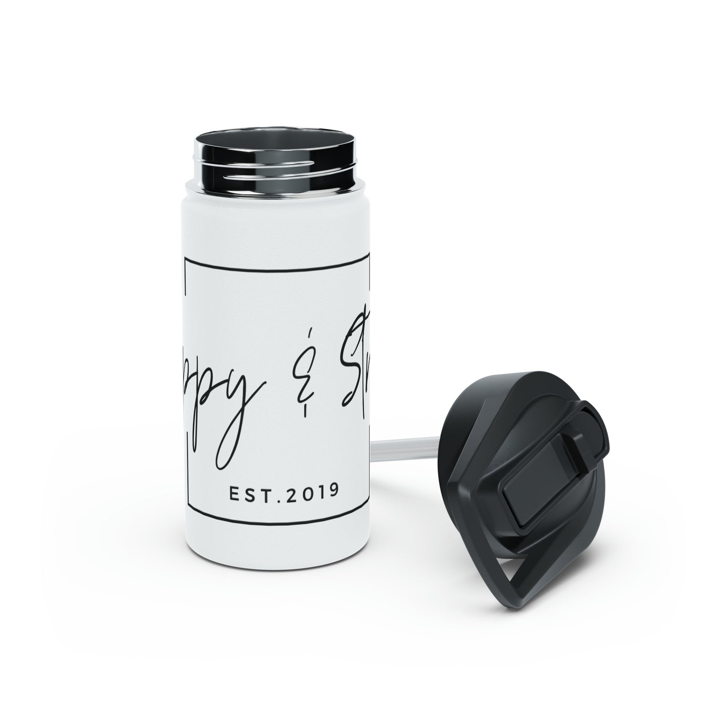 Happy & Strong Stainless Steel Water Bottle, Standard Lid