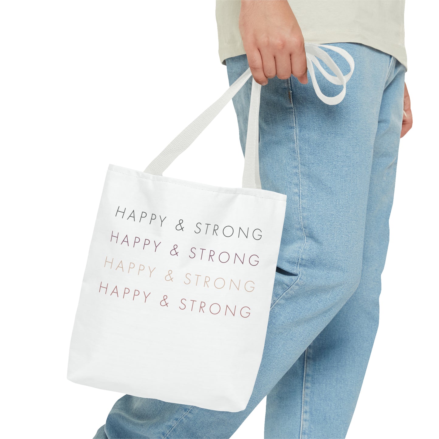 Happy & Strong Tote Bag (AOP)