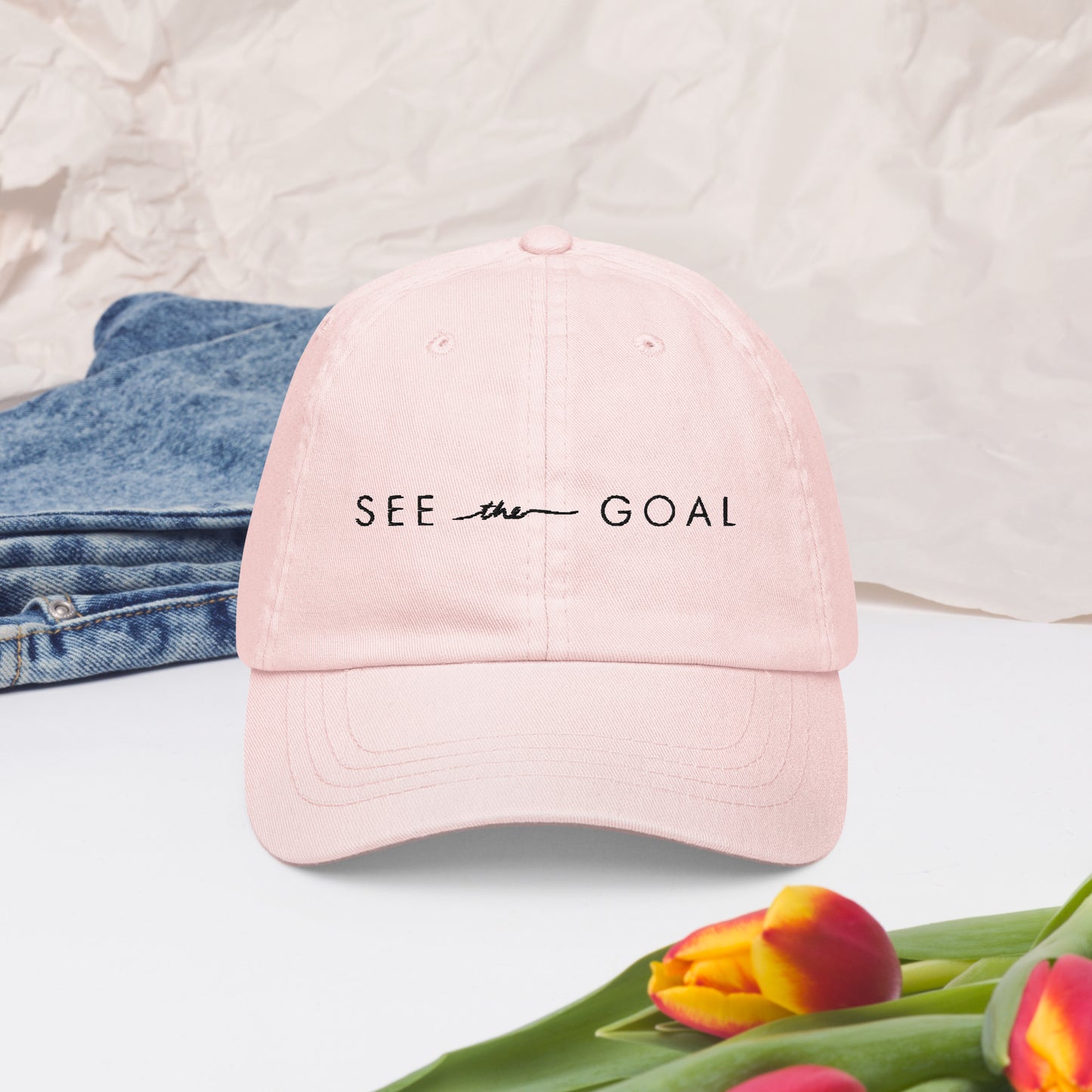 See the goal Pastel baseball hat