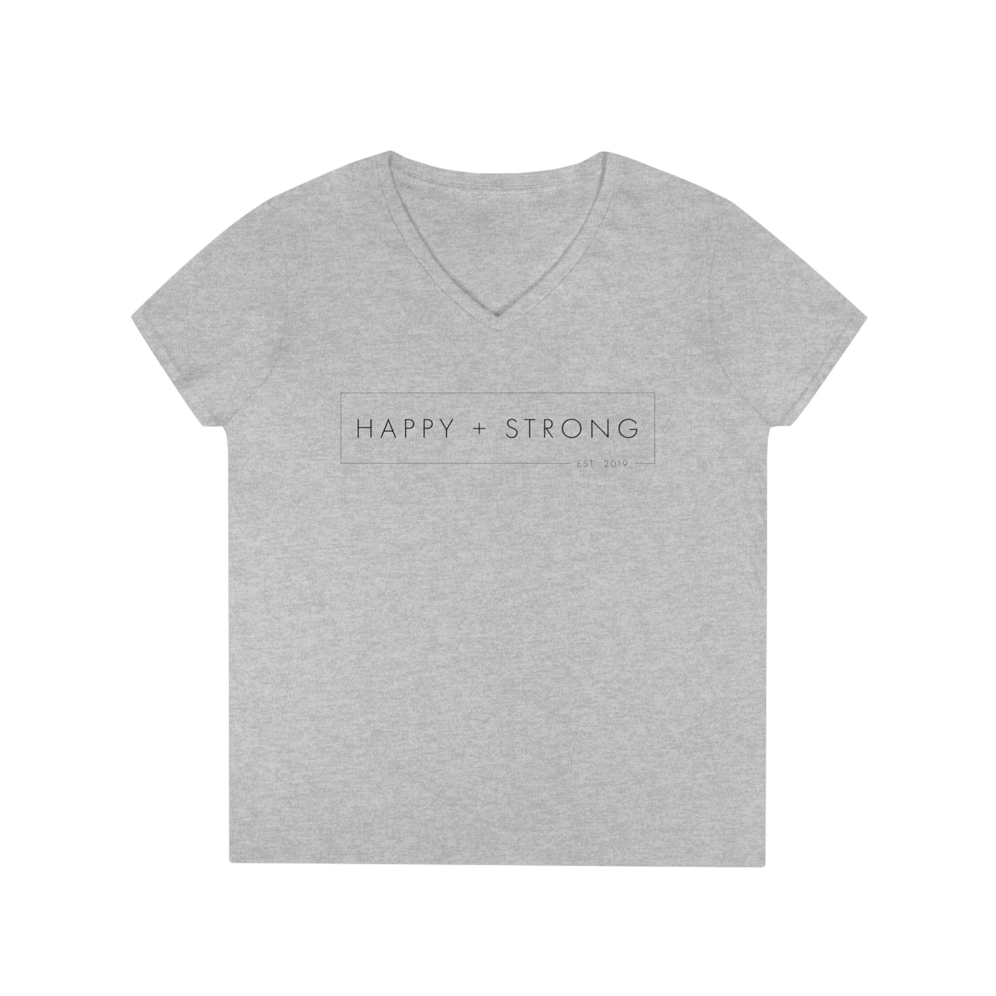 Happy + Strong Ladies' V-Neck T-Shirt