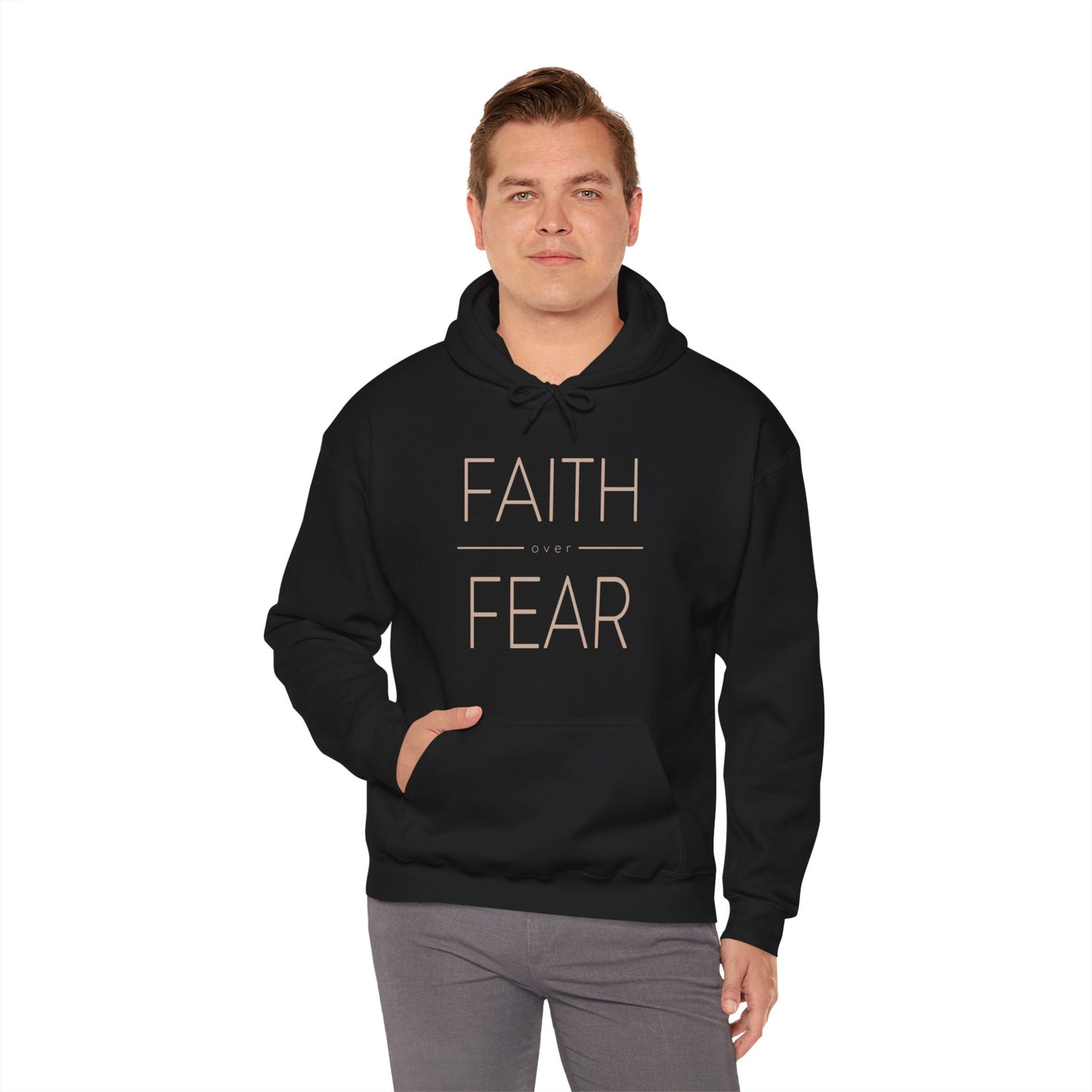 Faith Over Fear Men's Heavy Blend™ Hooded Sweatshirt