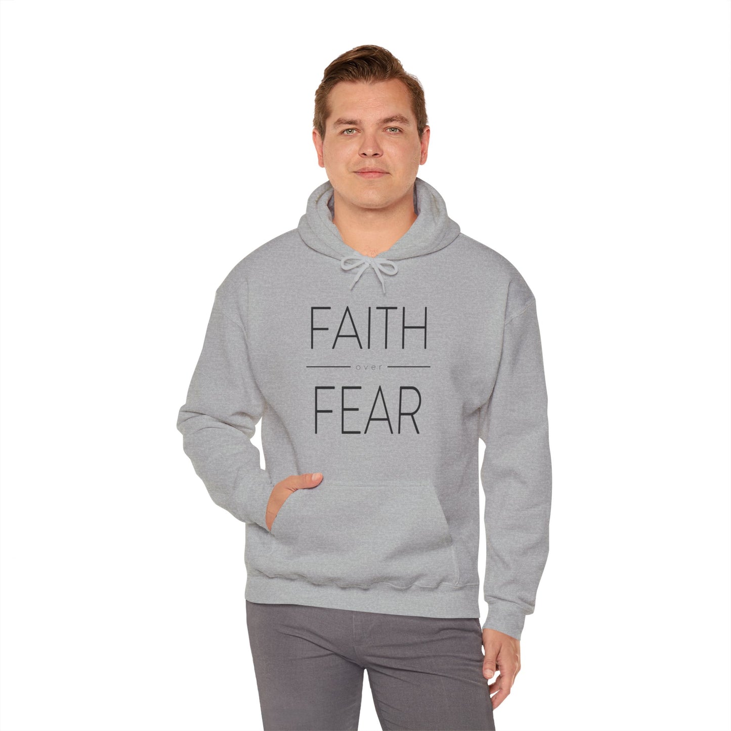 Faith Over Fear Men's Heavy Blend™ Hooded Sweatshirt