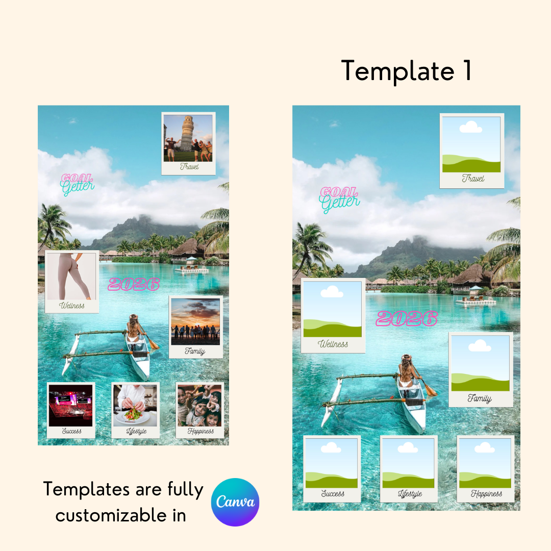 2026 Vision Board Wallpaper- Fully Customizable