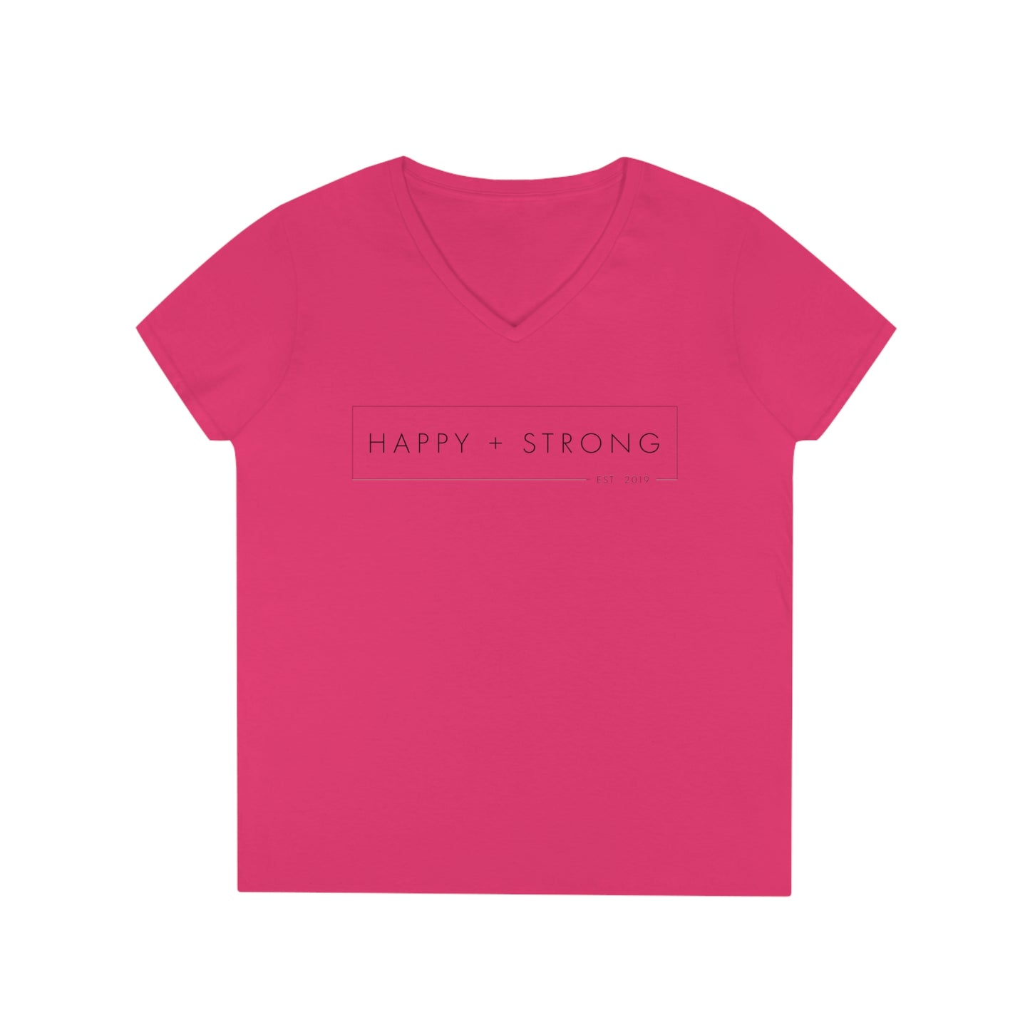 Happy + Strong Ladies' V-Neck T-Shirt