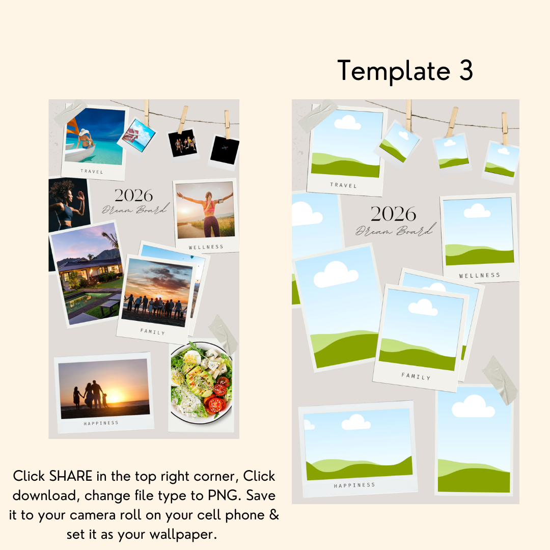 2026 Vision Board Wallpaper- Fully Customizable