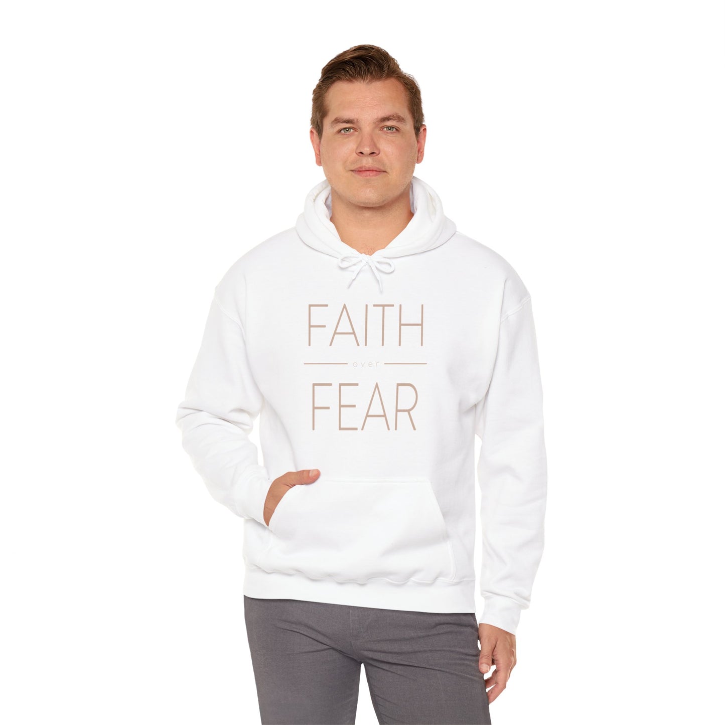 Faith Over Fear Men's Heavy Blend™ Hooded Sweatshirt