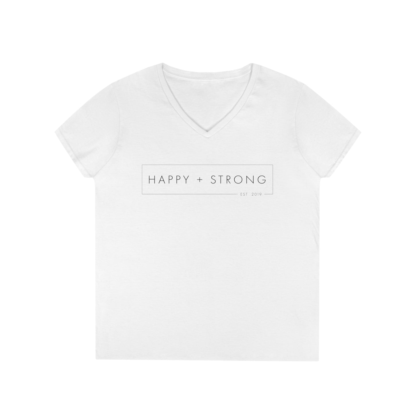 Happy + Strong Ladies' V-Neck T-Shirt